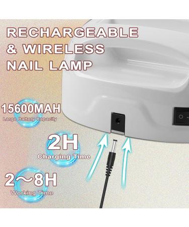 96W Rechargeable UV LED Nail Lamp Portable Cordless UV Light for Nails with LCD Display Auto Sensor (White) - Buy Online on GoSupps.com