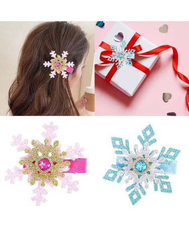 Christmas Themed Snowflake Hair Grip Elegant Christmas Snowflake Hair Clip Embellished with Rhinestones Blue Heart Model - Buy Online on GoSupps.com