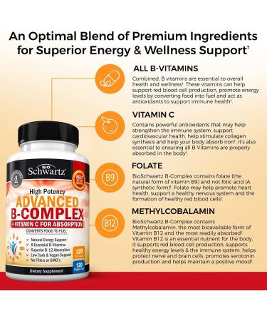 Vitamin B Complex with Vitamin C (4 Month Supply) Plus High Absorption Magnesium Bisglycinate Capsules (4 Month Supply) - Buy Online on GoSupps.com