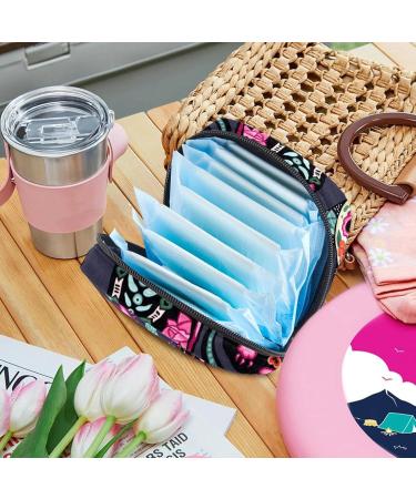 Buy Sugar Skull Cat Flower Pattern Period Bag | Portable Sanitary Napkin Storage for Women & Teens - Buy Online on GoSupps.com