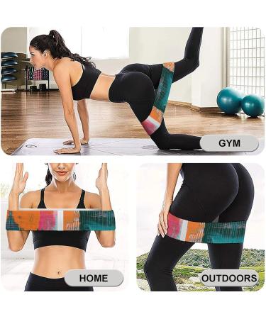 Buy Orange & Teal Pattern Resistance Bands | Fabric & Elastic Exercise Bands for Leg Workouts - International Shipping Available - Buy Online on GoSupps.com