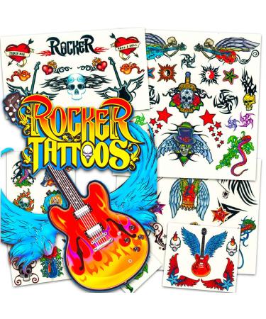 Rock Star Temporary Tattoos Party Favor Set (50 Rocker Tattoos)