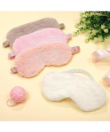 Silk Plush Eye Masks 4 Pack - Comfortable Sleep Mask for Men and Women - Colorful Satin Night Eyeshade Cover - Ideal for Travel and Nap - Solid Fresh Colors - Buy Online on GoSupps.com