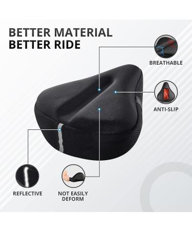 MAQRBAQR Cycling Bike Seat Cushion - Padded Gel Cover for Peloton and Cruiser Bikes | Ultimate Comfort for Men & Women | 11 x 10 Black - Buy Online on GoSupps.com