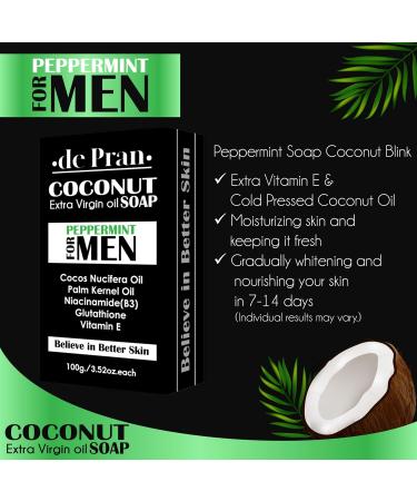 Extra Virgin Coconut Oil & Peppermint Soap | Natural Men s Body & Face Cleanser | No SLS No Paraben Cruelty-Free - Buy Online on GoSupps.com
