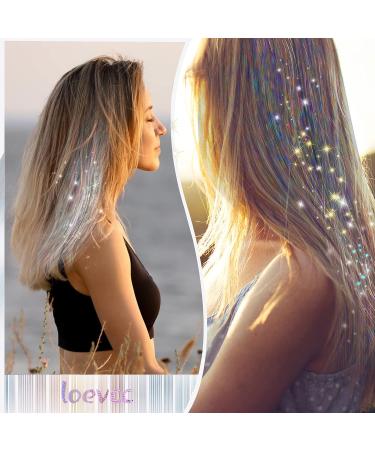 47 1200 Strands Hair Tinsel Kit | Glitter Tinsel Extensions for Women & Girls - Mixed Gold & Silver | Sparkling Fairy Hair Accessories for Festival Party | Includes Tools - Buy Online on GoSupps.com