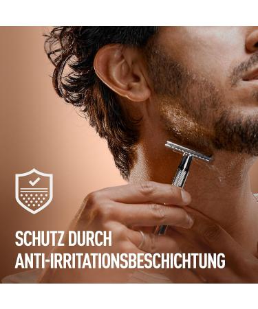 King C. Gillette Safety Razor & 5 Durable Blades - Perfect Gift for Men | Premium Wet Shaving Experience - Buy Online on GoSupps.com