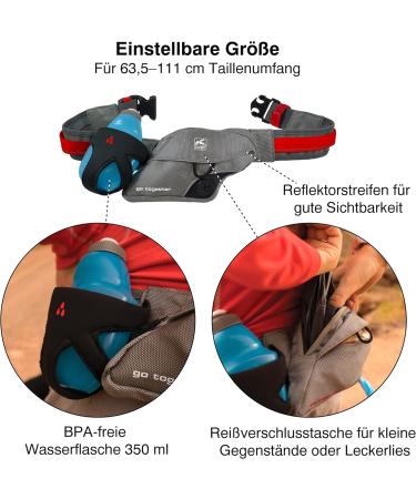 KURGO Plassen - Adjustable Dog Harness with Water Bottle & Bag - Red/Gray 1 Pack - Perfect for Free Heights! - Buy Online on GoSupps.com