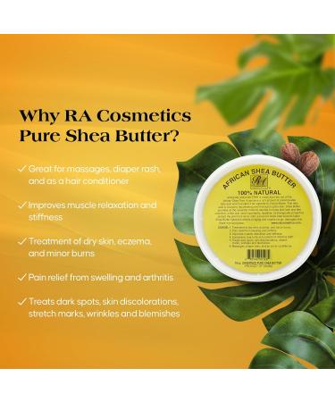RA Cosmetics 100% Pure African Shea Butter - Handcrafted Moisturizer for Radiant Skin & Luscious Hair - 32 oz - Buy Online on GoSupps.com