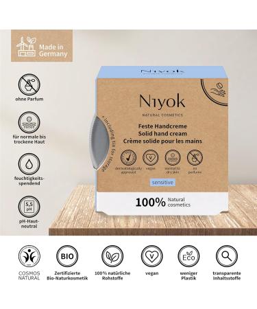 Niyok Firm hand cream "Sensitiv" (50g) Hand balm for sensitive and sensitive skin Fragrance-free hand cream Fast and natural absorption Basic lotion - Buy Online on GoSupps.com