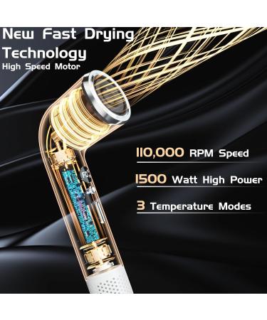Professional Hair Dryer - 110 000 RPM Fast Drying 100M Negative Ions Lightweight & Travel-Friendly Anti-Frizz | Smooth Shiny Hair - Buy Online on GoSupps.com