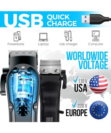 OVLUX Cordless Hair Clippers for Men - Professional Rechargeable Barber Clippers for Precision Grooming - Buy Online on GoSupps.com