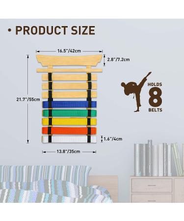 Winartton Bamboo Karate Belt Display Rack  8 Belts Taekwondo Belt Display with Stickers  Martial Arts Belt Display  No Assembly Required  Belt Holder Gift for Kids and Adults - Buy Online on GoSupps.com