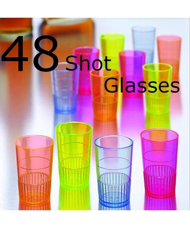 48 Count Zappy 1.5 oz Straight Wall Shooter Hard Plastic Shot Glasses - Disposable Party Bar and Wedding Cups - Neon Colored Drinking Glasses - Buy Online on GoSupps.com