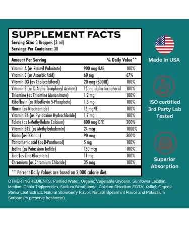 Vitaminally Liposomal Women's Liquid multivitamin Iron Free Drops| Sugar Free | Non-GMO | Gluten Free | Supports Immune System Bone Health and Energy Metabolism - Buy Online on GoSupps.com