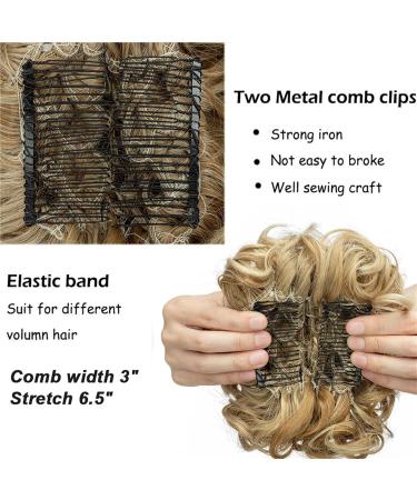 Hair Bun Hairpiece for Women Synthetic Dish Hair Bun Comb Clip In Hair Extension Messy Wave Curly Chignon Hair Pieces Updo Curly Ponytails Extension Hairpiece for Women Hair Chignons(16P613) - Buy Online on GoSupps.com