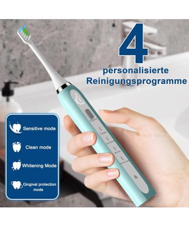 Sound Toothbrush Set - Fast Cleaning Electric Toothbrush in Pink & Teal with 8 Replacement Heads | Buy Internationally - Buy Online on GoSupps.com