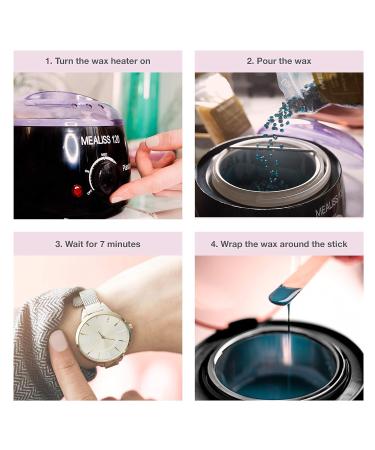 Mealiss 120 Deluxe XXL Waxing Kit - Professional Wax Warmer 1kg Brazilian Wax 20 Spatulas & Care Oil - 1 Year Hot Wax Epilation - Buy Online on GoSupps.com