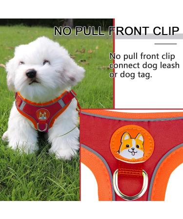 Rennaio No Pull Dog Harness & Adjustable Puppy Dishes Set - Ultra Comfortable Chest Harness & Leash for Small/Medium Dogs (Red Size S) - International Shipping Available - Buy Online on GoSupps.com