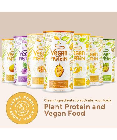 Alpha Foods Vegan Protein Powder - Chocolate Flavour - High Protein Low Calorie Plant Based Shake with Amino Acids - 40 Servings (600g) - Buy Online on GoSupps.com