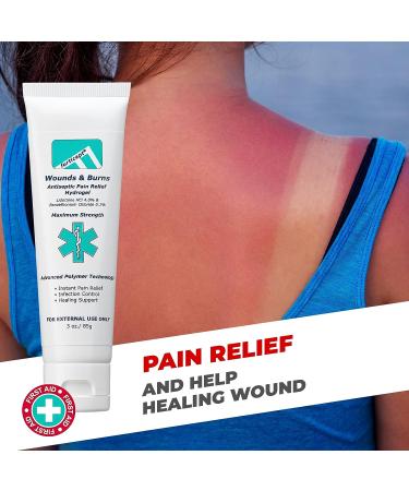 Forticept 4% Lidocaine Gel - Maximum Strength Pain Relief Cream for Burns, Wound Care, First Aid - 3oz - Buy Online on GoSupps.com