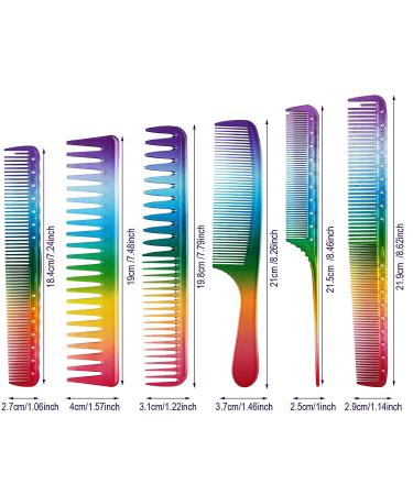 6-Piece Rainbow Hair Cutting Comb Set - Salon Quality Rat Tail and Teasing Combs for All Hair Types - Perfect Christmas Gift - Buy Online on GoSupps.com