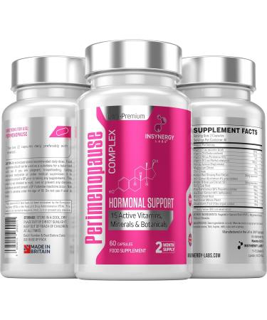 Ultra Premium Perimenopause Supplements with Black Cohosh | 15-in-1 Menopause Relief Complex | 60 Vegan Tablets | Hormone Support | UK's Highest Strength Perimenopause Vitamins - Buy Online on GoSupps.com
