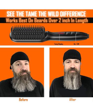 Tame the Wild Pro Beard Straightener Kit - 6-Piece Grooming Set with Heated Brush, 12 Temp Settings, Sprays & Comb for Men - Buy Online on GoSupps.com