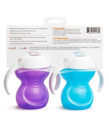Munchkin Click Lock Bite Proof Trainer Cup 7oz 2 Pack Blue/Purple - Buy Online on GoSupps.com