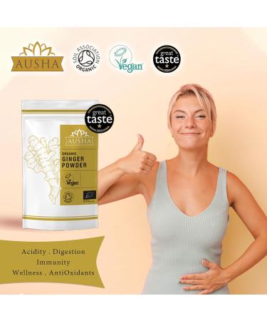 Ausha Organic Ginger Powder 250g - Cooking Anti Inflammatory Immunity Booster - Buy Online on GoSupps.com