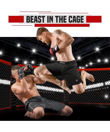 RDX MMA Training & Kickboxing Shorts | Martial Arts Cage Fight Gear - Muay Thai, BJJ, Boxing, Grappling | X-Large Black - Buy Online on GoSupps.com