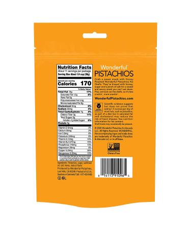 Wonderful Pistachios No Shells Honey Roasted 11 Oz - Delicious Snack (1 Pack) - Buy Online on GoSupps.com