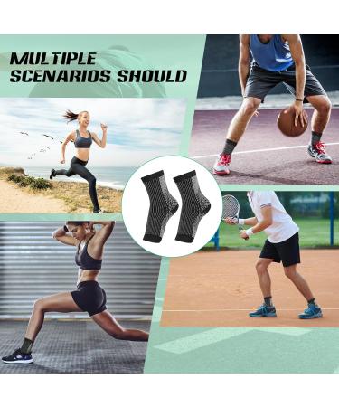 Soulitem 2 Pairs Neuropathy & Plantar Fasciitis Compression Socks for Men & Women - Ankle Support Brace for Pain Relief - Breathable & Anti-Slip (Black L/XL) - Buy Online on GoSupps.com