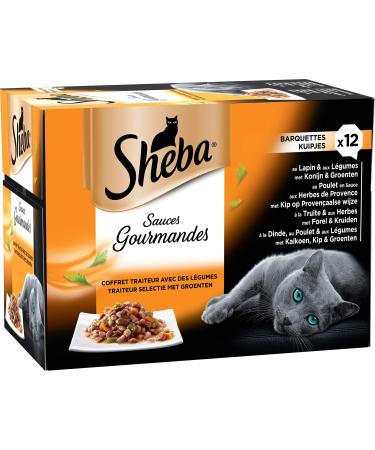 SHEBA Sauce Collection Unisex Bowls for Adult Cats 4 Varieties 12 x 85 g