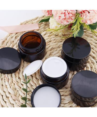 Tokseo 12 Pack Amber Glass Containers - 30ml Empty Bottles for Creams Lotions Essential Oils - Ideal for Cosmetics Storage - Buy Online on GoSupps.com