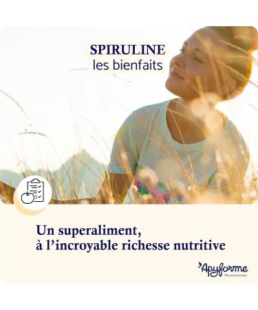 Apyforme - Organic French Spirulina - High Concentration up to 25% Phycocyanin - Eco-Friendly Peasant Culture - 180 Super Protein Tablets - Origin France - Buy Online on GoSupps.com