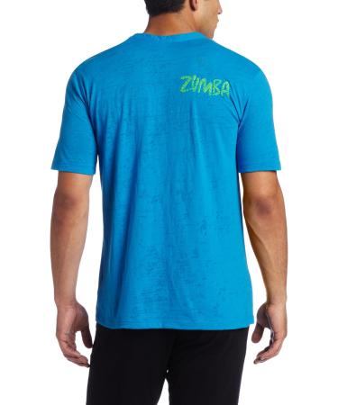 ZUMBA Fitness Men's Surfside Button Down Tee - Stylish M Blue Shirt for Active Lifestyle | Shop Internationally - Buy Online on GoSupps.com