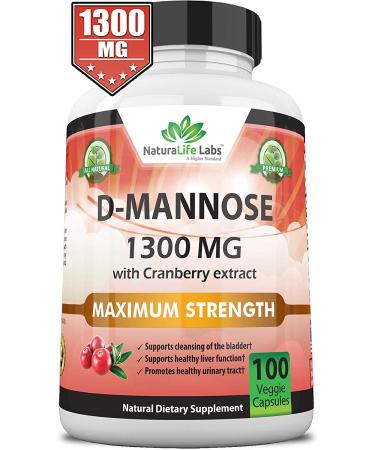 D-Mannose 300mg with Cranberry Extract | Flush Impurities, Support Urinary Tract Health - 100 Veggie Capsules - Buy Online on GoSupps.com