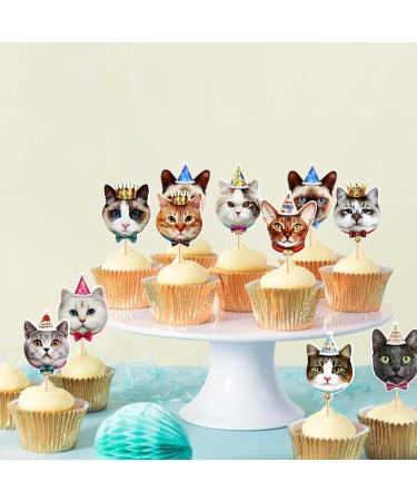 Ercadio 30 Pack Cat Cupcake Toppers Cat Head Cupcake Picks Kitten Cat Cake Toppers Kitten Pet Cat Cupcake Toppers for Cat Theme Birthday Baby Shower Party Cake Supplies A-10 Style Cats - Buy Online on GoSupps.com