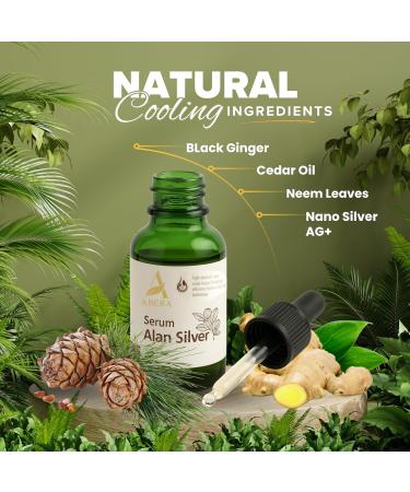 ABERA Alan Silver Serum Botanical Hydration for Sensitive Dry or Flaky Skin Plant-Based Face & Body Moisturizer with Black Ginger Neem Leaf & Cedar Oil 25ml 1 Box - Buy Online on GoSupps.com