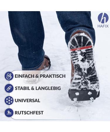 Hafix Spikes - Universal Anti-Slip Shoe Claws for Ice & Snow | Durable Crampons for Hiking | Safety Shoe Chains (1 Pair) - Buy Online on GoSupps.com