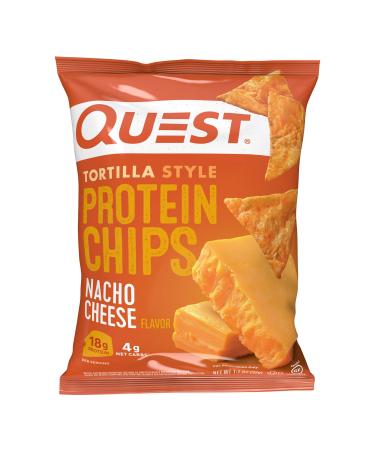 Quest Nutrition Tortilla Style Protein Chips, Low Carb, Nacho Cheese 1.1 Ounce (Pack of 12) Nacho 1.1 Ounce (Pack of 12)