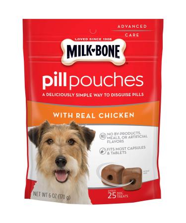 Milk-Bone Pill Pouches Dog Treats to Conceal Medication, 6 Ounce (Pack of 5) Approx. 125 Count Chicken