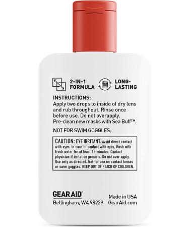 GEAR AID Sea Drops Anti-Fog & Cleaner 1.25 fl oz 2-pk Bulk - Dive & Snorkel Mask Maintenance - Buy Online on GoSupps.com