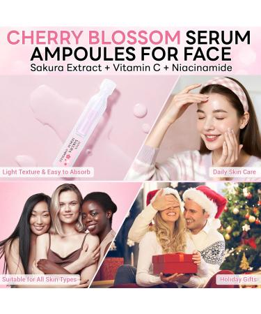 Japan Sakura Serum Ampoule Intensive Hydration & Soothing Skin Cherry Blossom Essence Ampoules for Face Sakura Extract + Vitamin C Smooth Fine Lines Moisturizing Skin Care 2 Boxes of 20 Ampoules - Buy Online on GoSupps.com