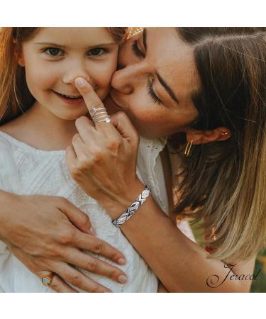 Jeracol Sparkling Crystal Magnetic Bracelet & Love Heart Ring Set | Mother's Day Gift | Adjustable Size | Titanium Steel & Copper | Gift Box Included - Buy Online on GoSupps.com