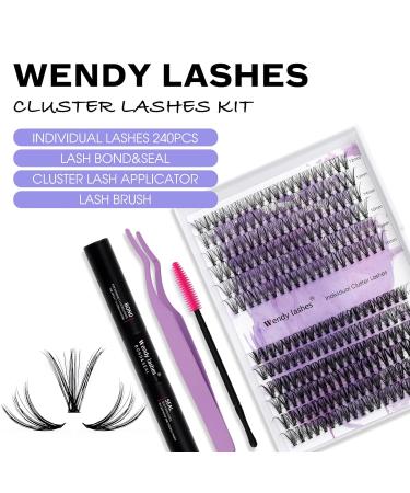 DIY Lash Extensions Set - Cluster Lashes & Eyelash Bond & Seal Kit (20D & 30D C Curl 12-16mm) | At-Home Eyelash Extensions - Buy Online on GoSupps.com