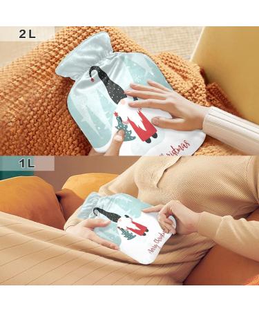 Buy Cute Scandinavian Hot Water Bottle Soft Fleece Cover 2L | Hot & Cold Compress - Buy Online on GoSupps.com
