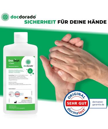 Buy Docsept Classic Hand Disinfectant - VAH Listed Dermatest Very Good | Available in Various Sizes (1000ml) | International Shipping - Buy Online on GoSupps.com