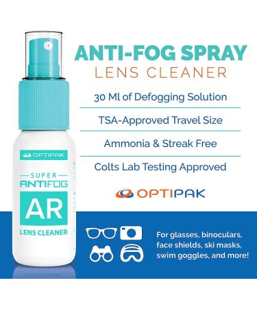 OPTIPAK Anti Fog Spray for Glasses - Defogger Cleaner with Microfiber Cloth | 60ml/2oz - Buy Online on GoSupps.com